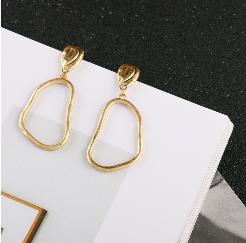 Amaiyllis New Fashion Geo Pendant Earrings For Women Chunky Alloy Hollow Dangle Earrings New Design Large Drop Earrings Jewelry