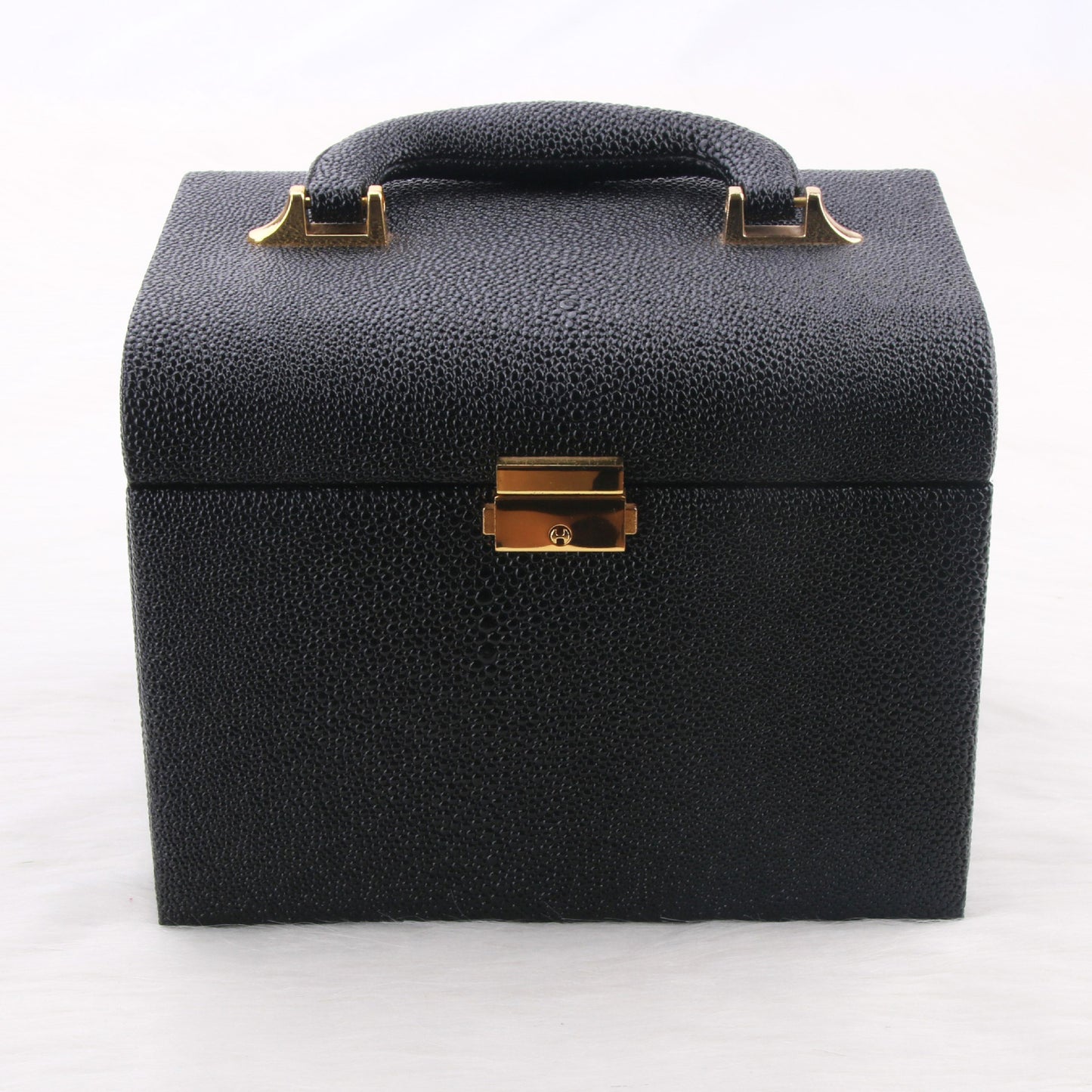 Cosmetic Storage Box Dustproof PU Leather Large Capacity Creative