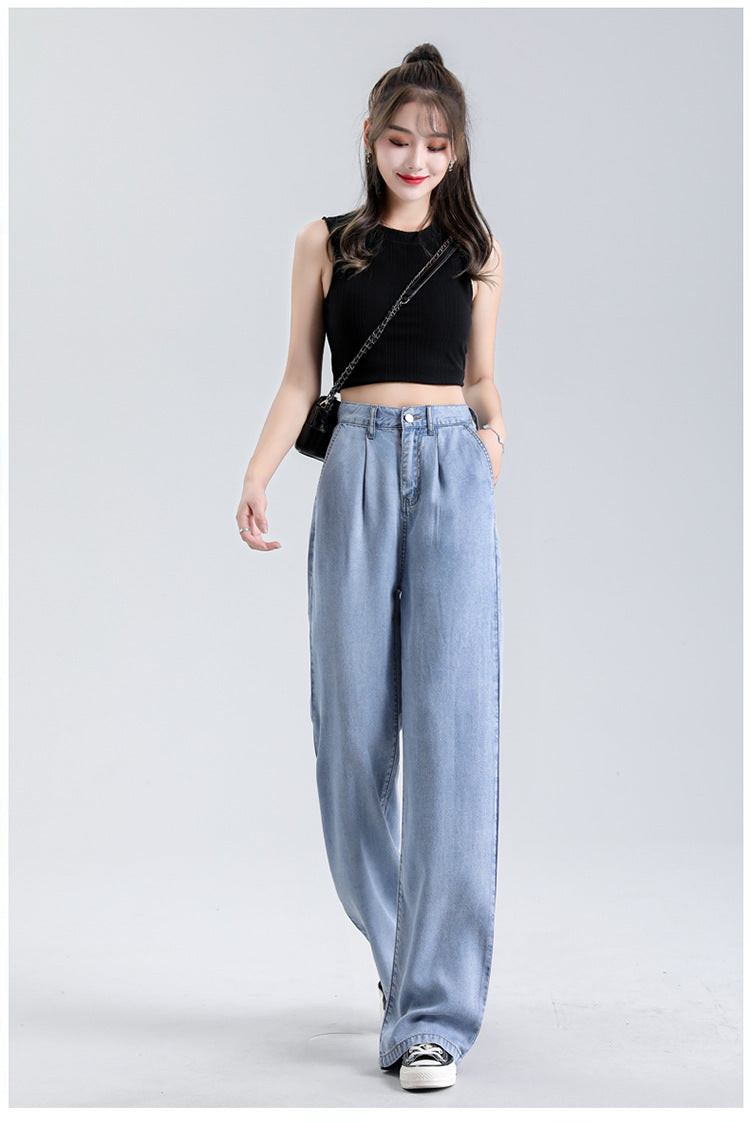 Comfortable Loose High Waist Tencel Jeans