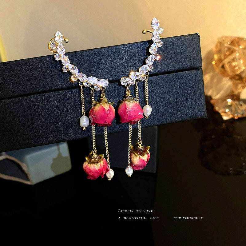 Earrings Zircon Rhinestone Tassel Earrings Women