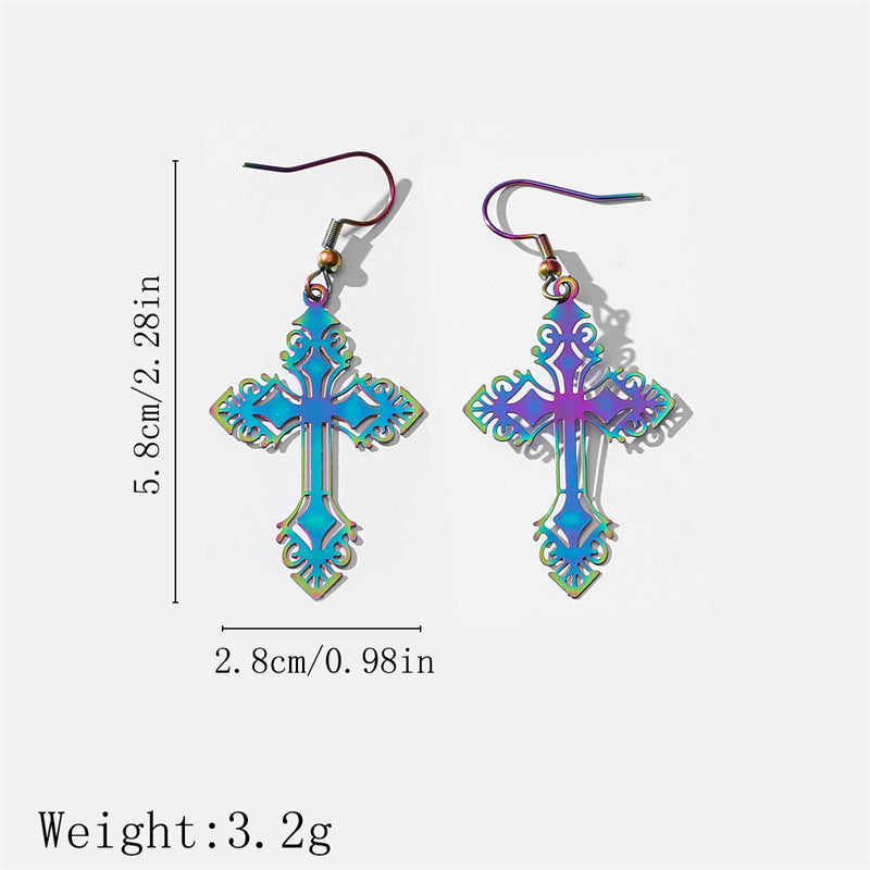 Alloy Cross Pumpkin Head Ice Man Earrings For Women