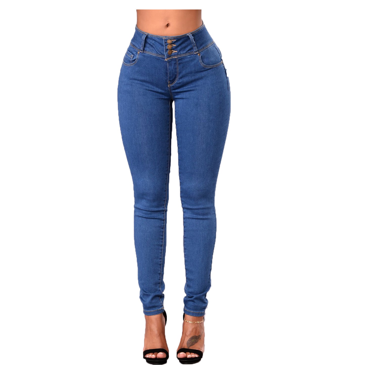 Women's Hip-lifting Slim-fit Wide-waisted Denim Trousers