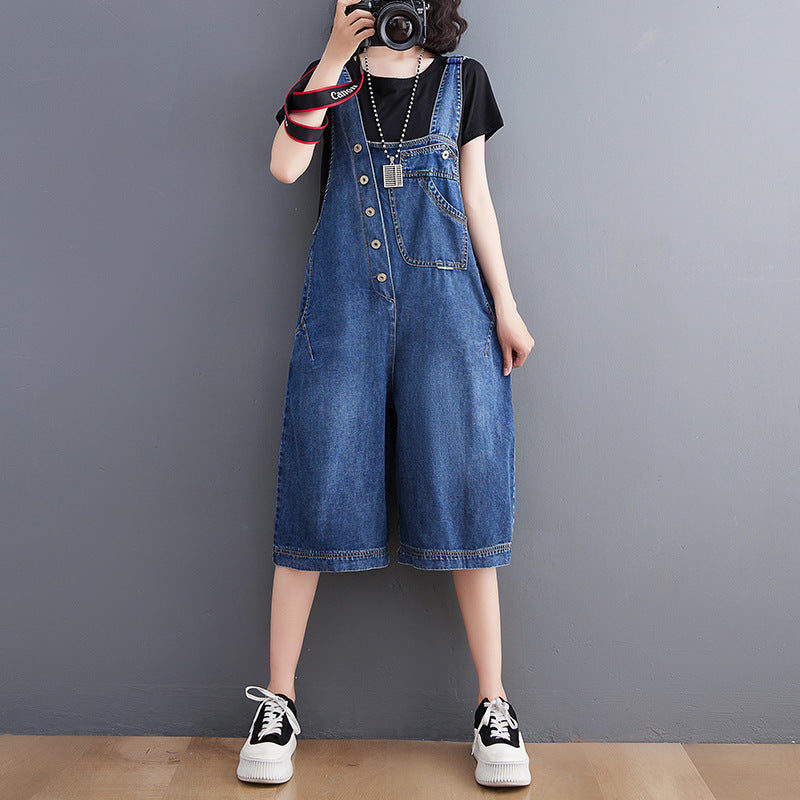 Women's New Real Shot Denim Overalls Five Points Pants