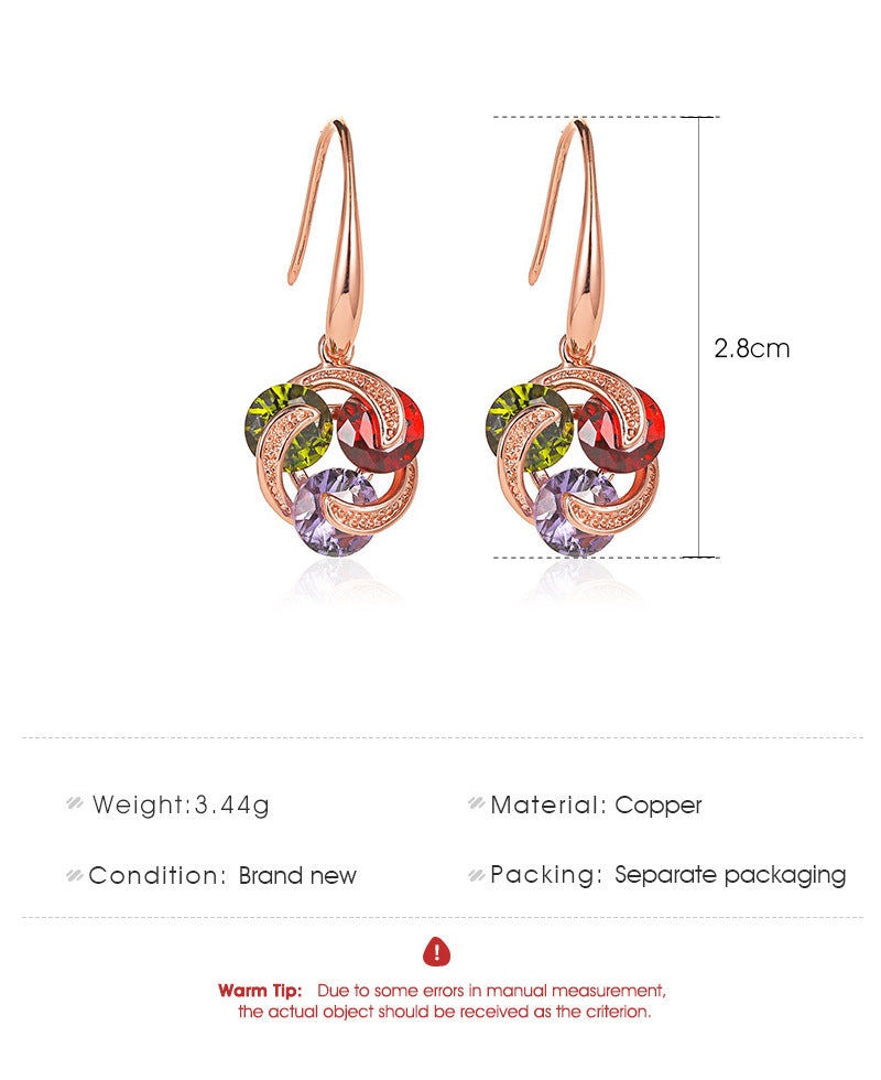 Earrings Ladies' Temperament Micro-inlaid Zircon Earrings Women