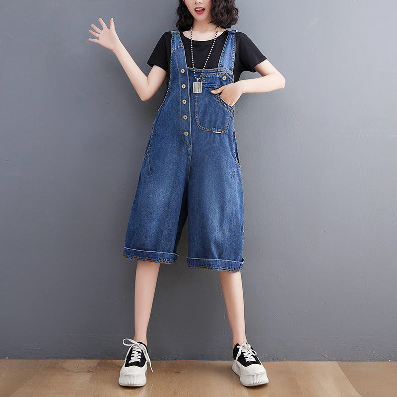 Women's New Real Shot Denim Overalls Five Points Pants