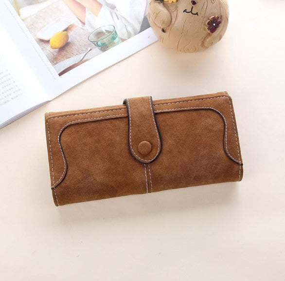 Women's Long Wallet retro grinding stitching