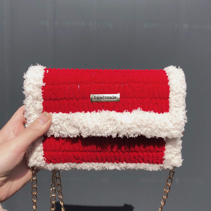 Woolen icicle female bag