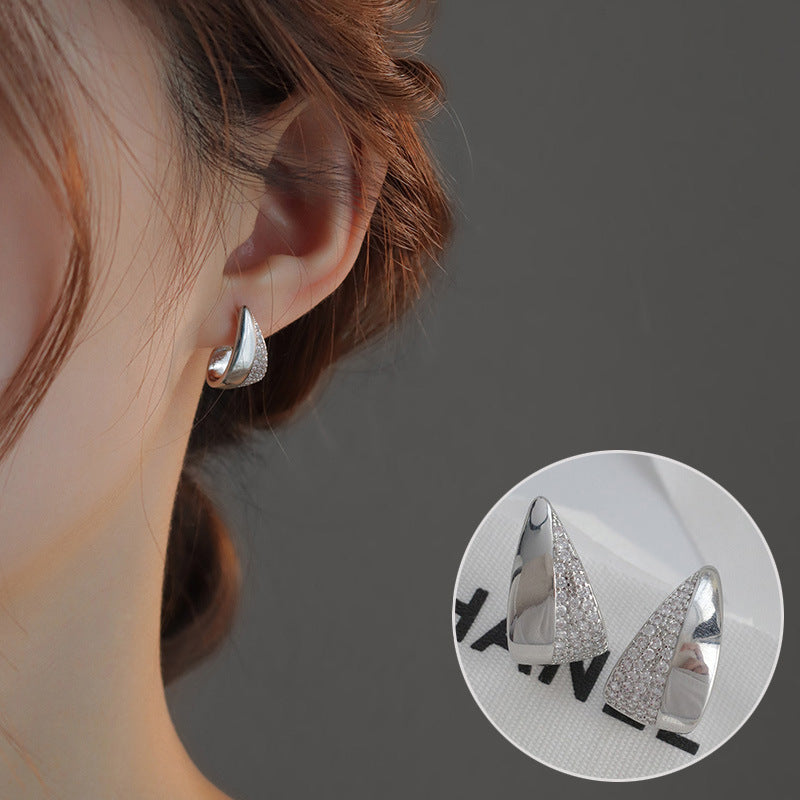 925 Silver Personality Lava Stud Earrings For Women