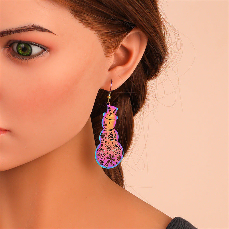 Alloy Cross Pumpkin Head Ice Man Earrings For Women