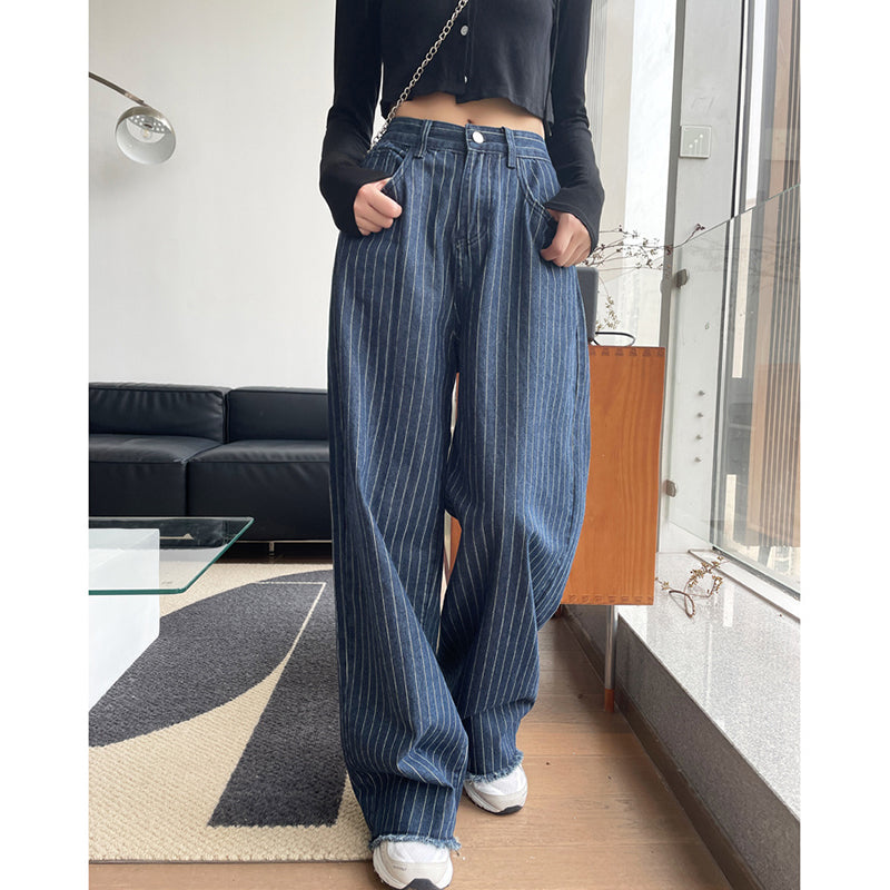 Women's High-waisted Skinny Striped Jeans