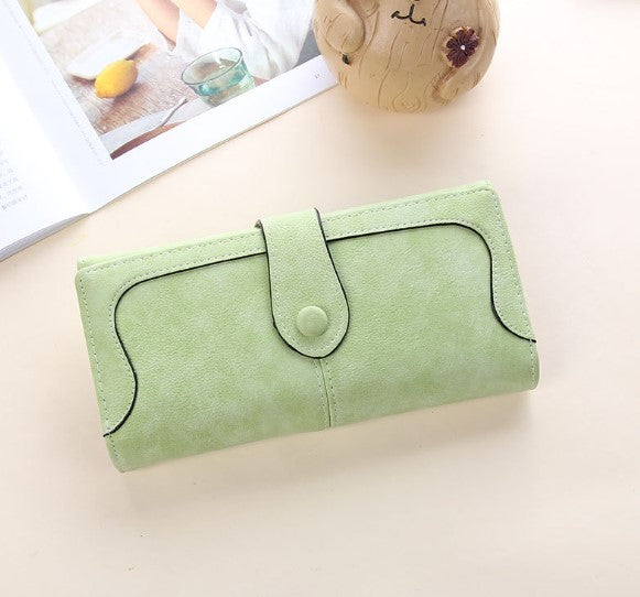 Women's Long Wallet retro grinding stitching