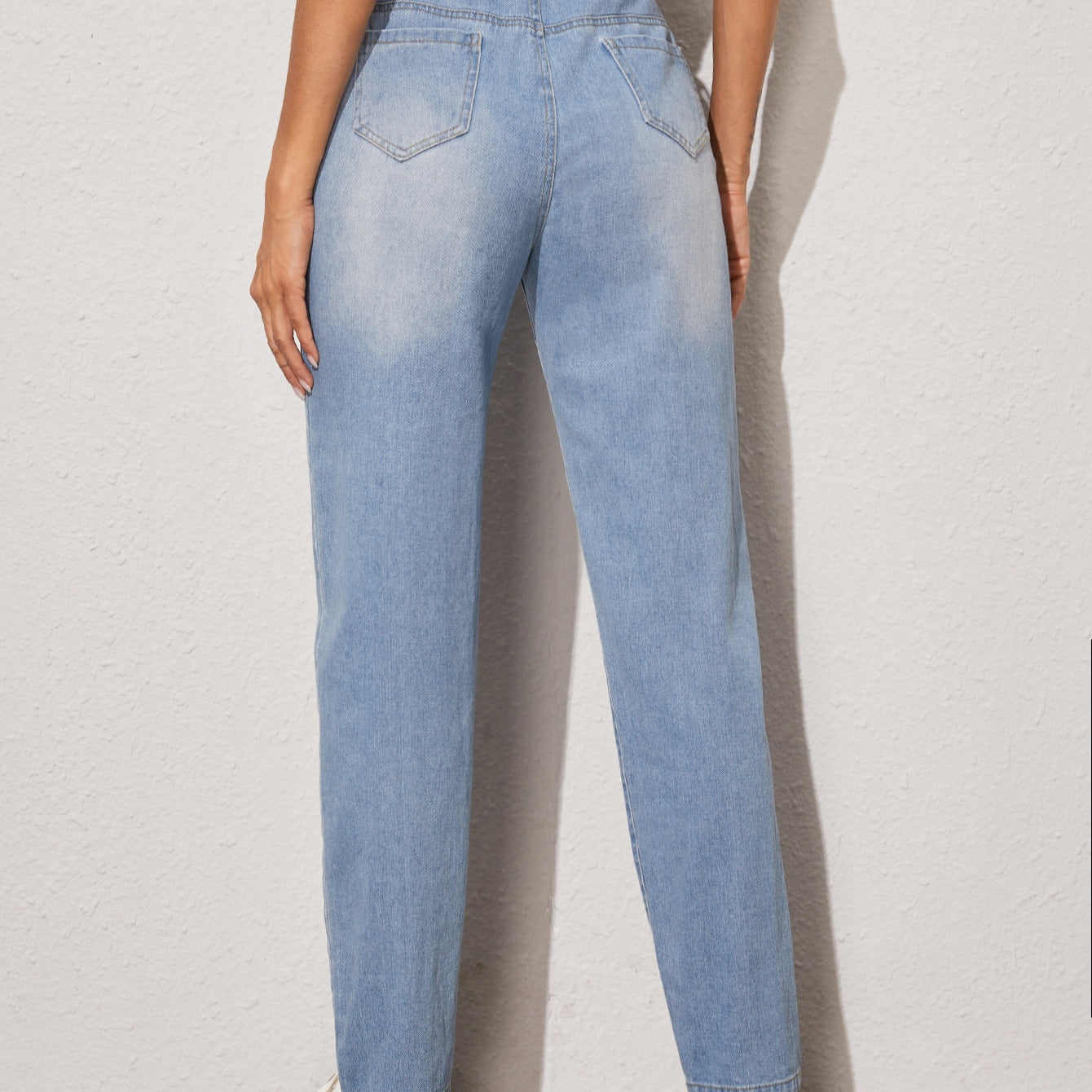 Women's European And American Ins Fashion Retro High-waisted Denim Straight Trousers