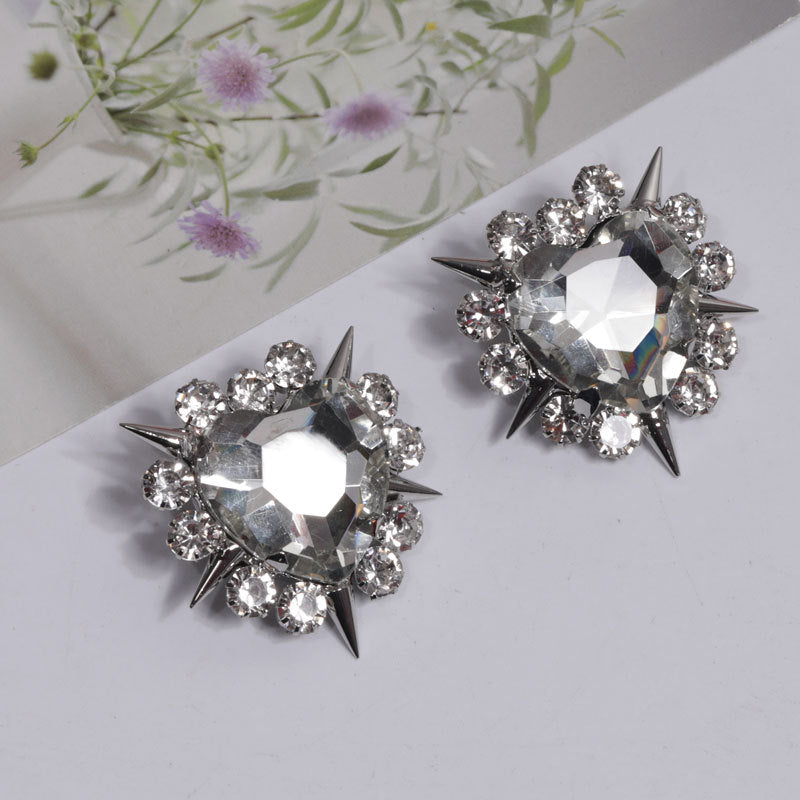 925 Silver Needle Heart Stud Earrings For Women