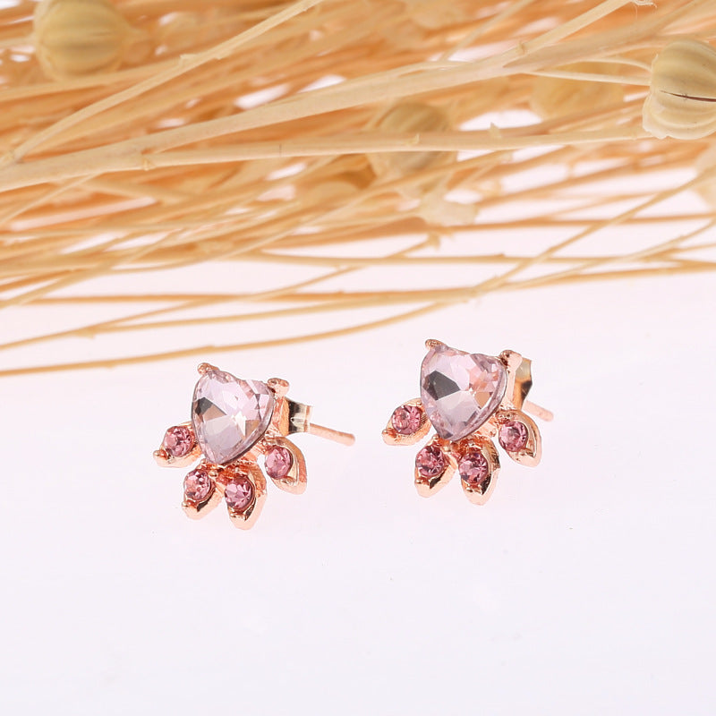 Bear Jewelry Dog Paw Print Earring Female Piercing Rose Gold Small Animal Earrings For Women