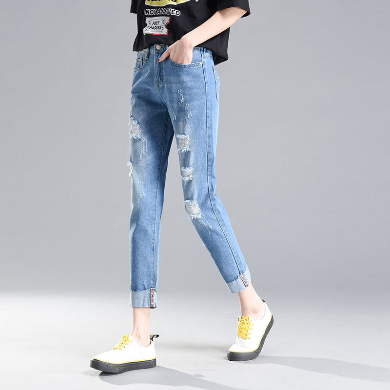 Women's Ripped Jeans Loose Spring And Summer New Style