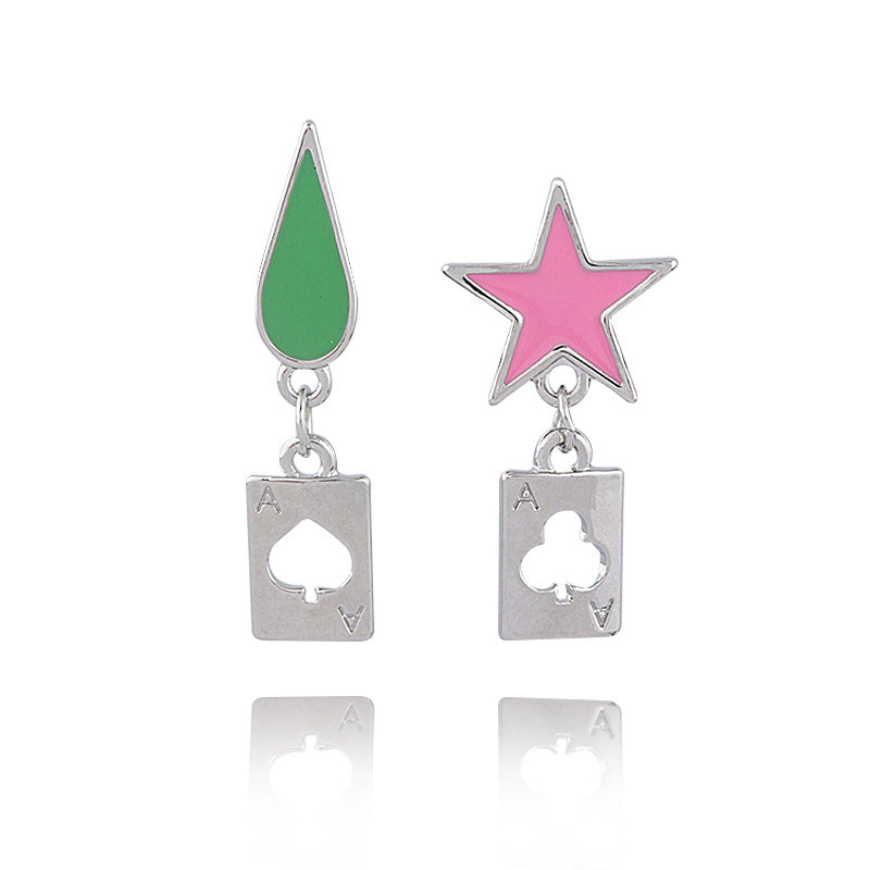 Anime HUNTER X HUNTER Hisoka Earrings Star Teardrop Poker Heart Pendant Earrings For Women