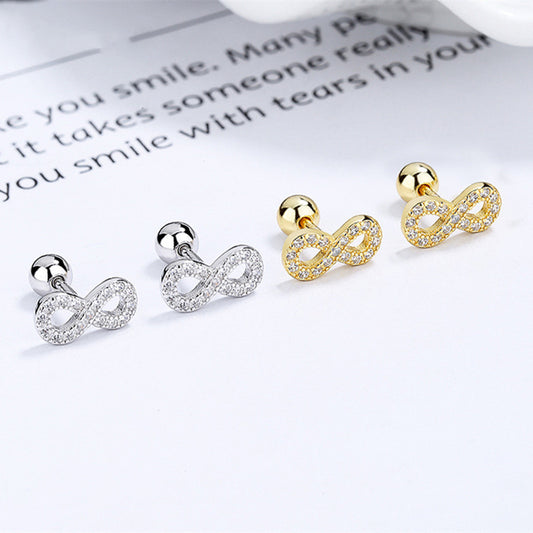 925 Sterling Silver 8 Thread Stud Earrings For Women