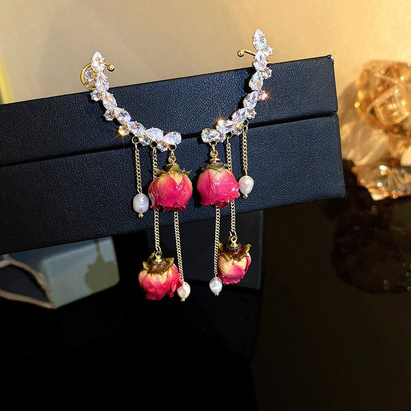 Earrings Zircon Rhinestone Tassel Earrings Women