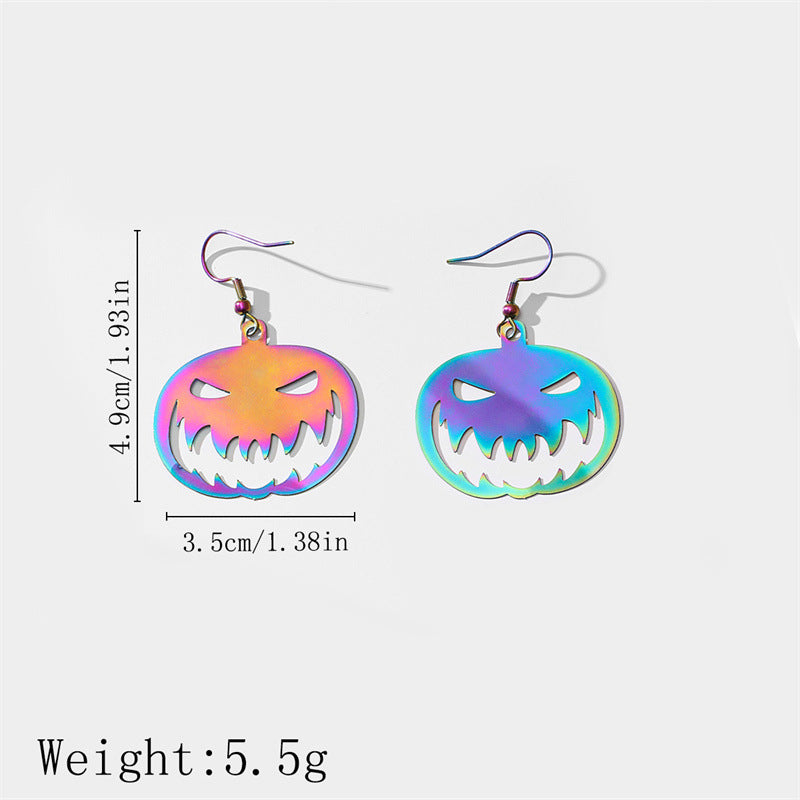 Alloy Cross Pumpkin Head Ice Man Earrings For Women