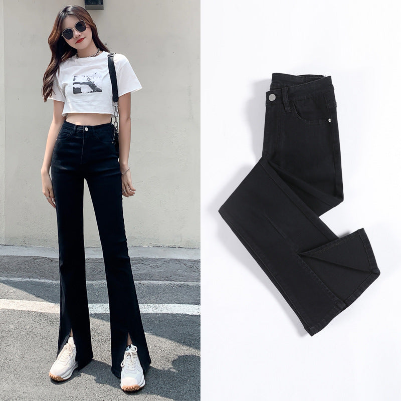 Women's Summer New High Waist Elastic Wide Leg Jeans