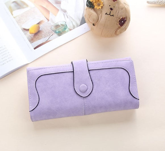 Women's Long Wallet retro grinding stitching