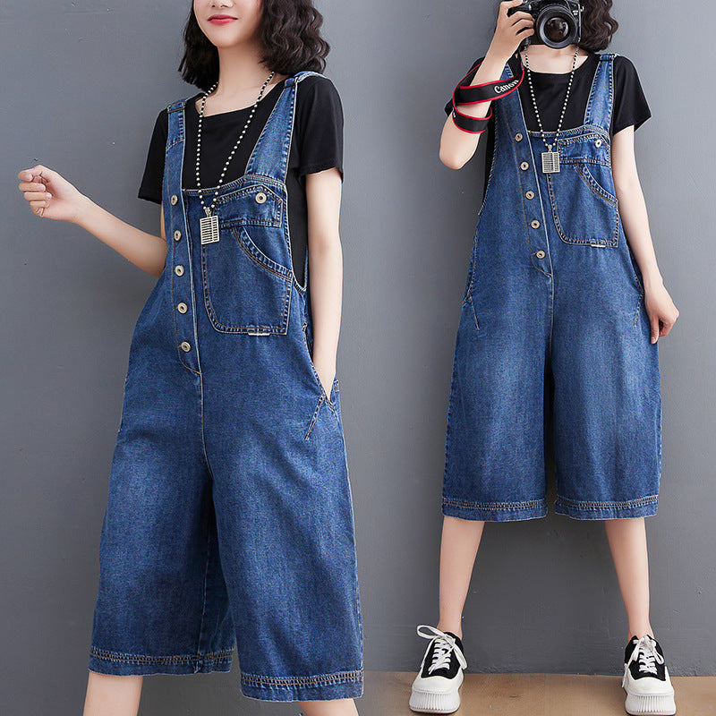 Women's New Real Shot Denim Overalls Five Points Pants