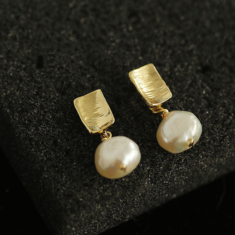 Baroque Pearl Stud Earrings Women