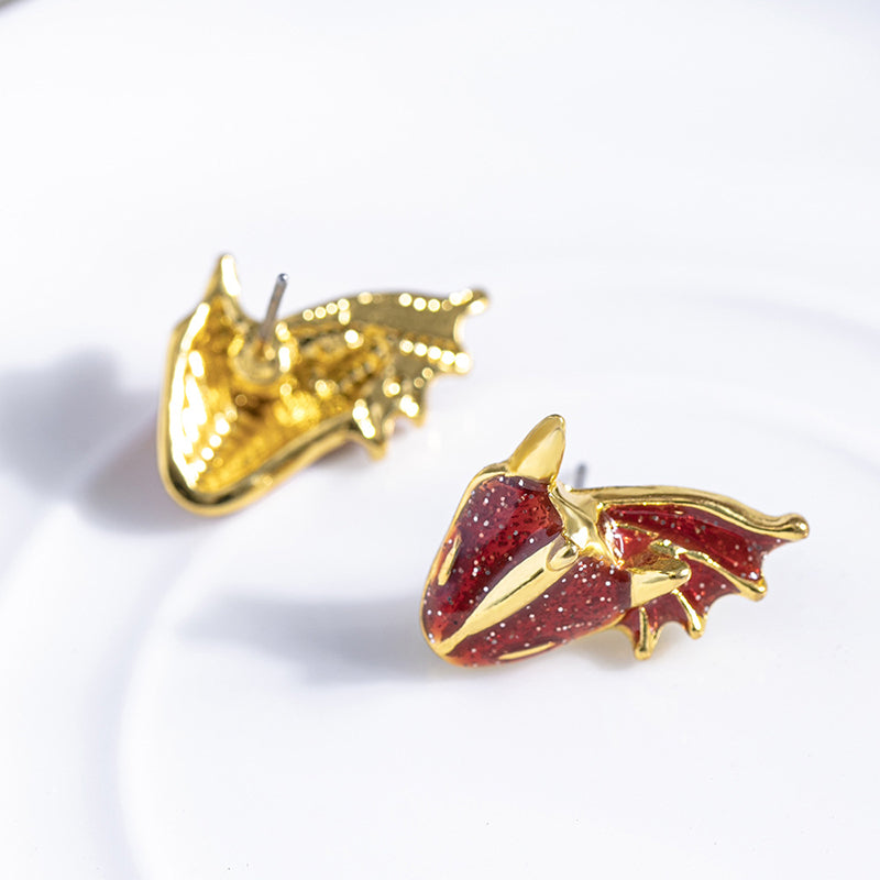 Boho Dragon Dinosaur Stud Earrings For Women Girls