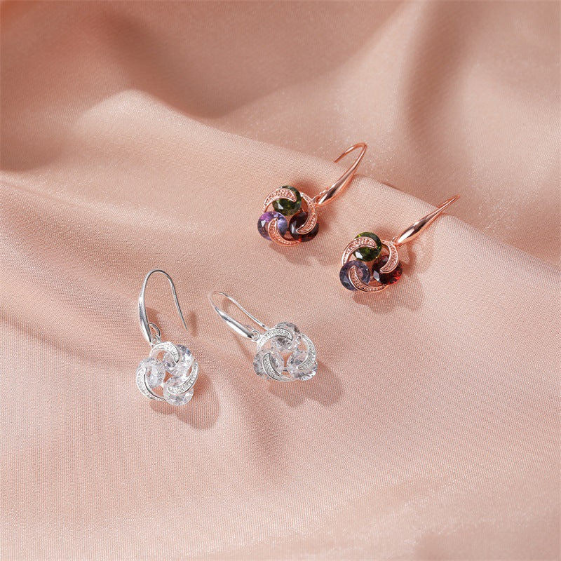 Earrings Ladies' Temperament Micro-inlaid Zircon Earrings Women