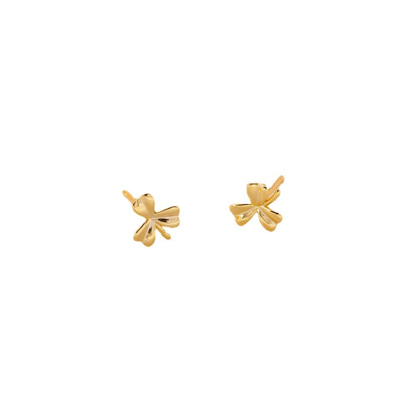 925 Sterling Silver Clover Stud Earrings For Women