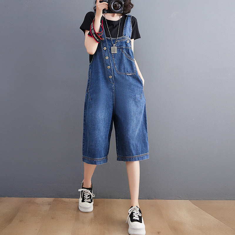 Women's New Real Shot Denim Overalls Five Points Pants