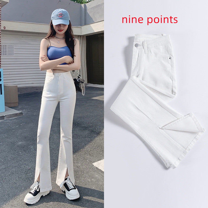 Women's Summer New High Waist Elastic Wide Leg Jeans