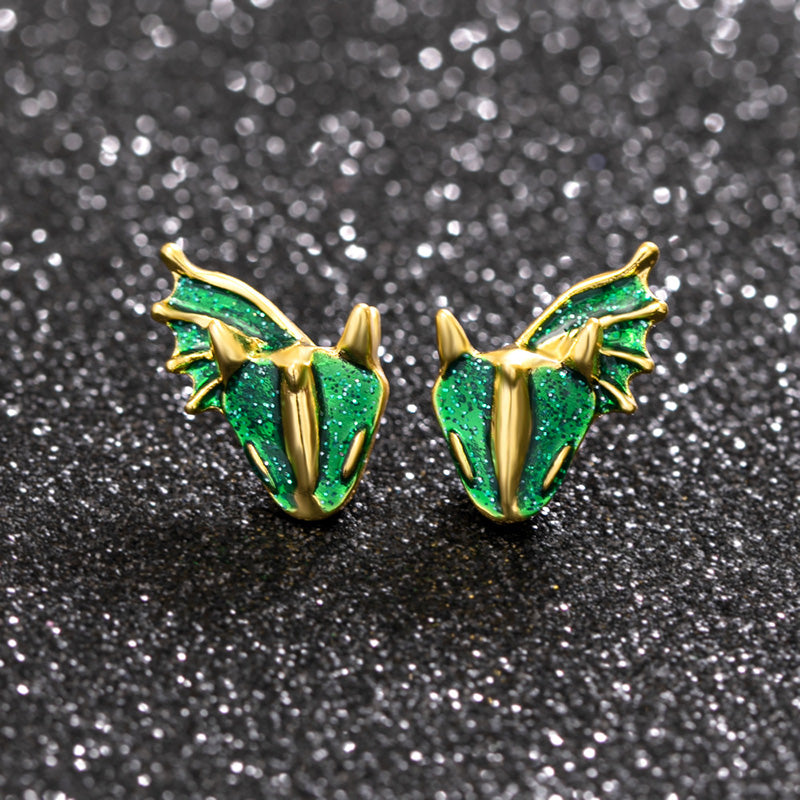 Boho Dragon Dinosaur Stud Earrings For Women Girls