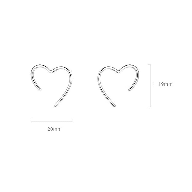 925 Sterling Silver Love Stud Earrings For Women