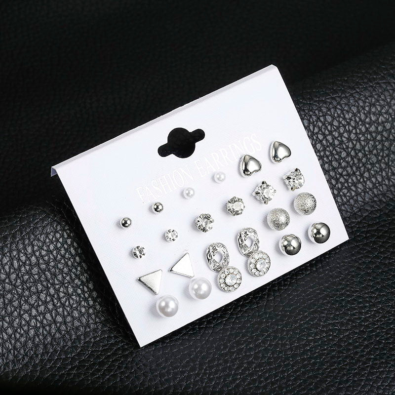 Crystal Pearl Earrings Heart-shaped New Fashion Earrings For Women