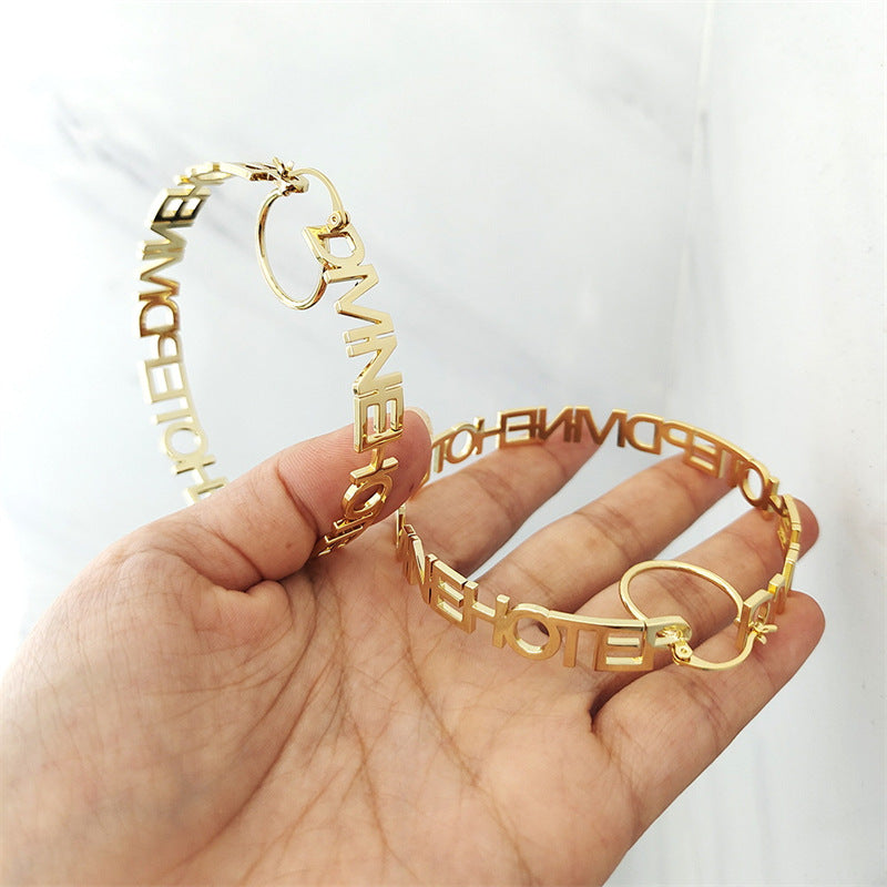 Creative Personalized Letter Circle Earring Earrings For Women