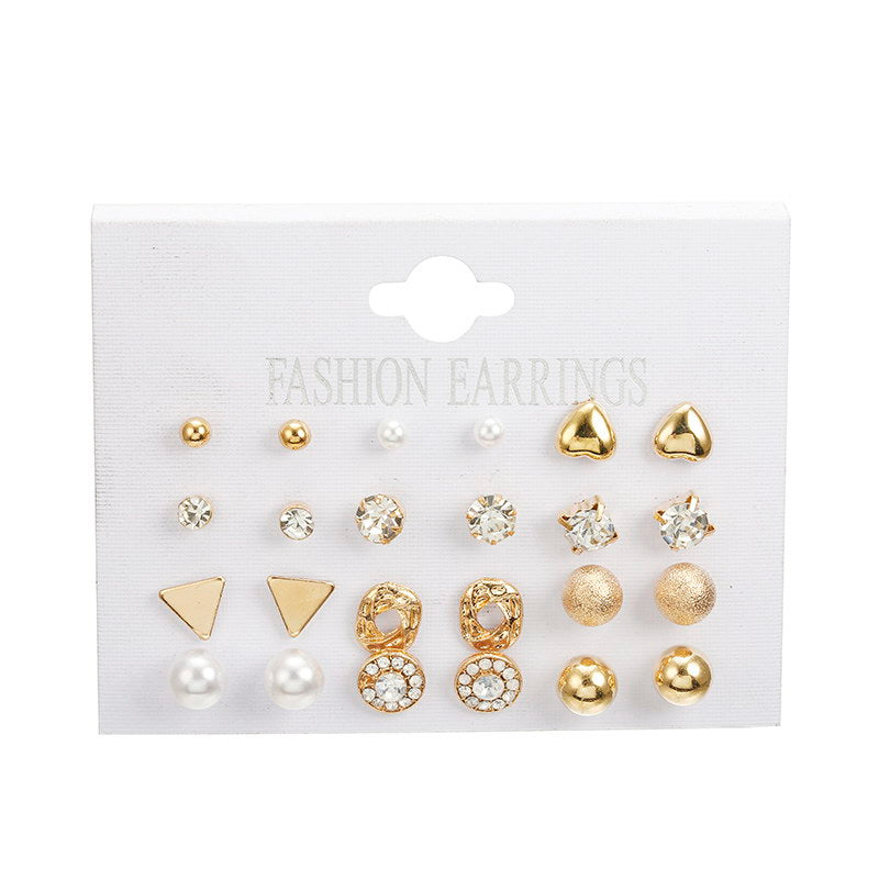 Crystal Pearl Earrings Heart-shaped New Fashion Earrings For Women