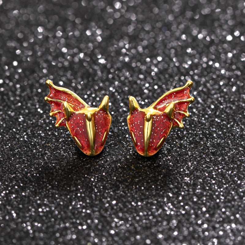 Boho Dragon Dinosaur Stud Earrings For Women Girls