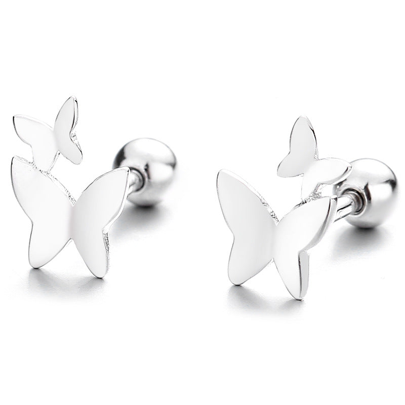 925 Sterling Silver Butterfly Thread Stud Earrings For Women