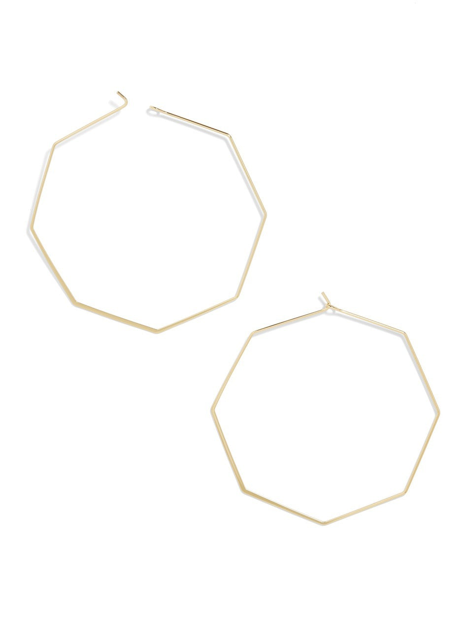 Dripping Oil Copper Earrings All-match Octagonal Earring Women