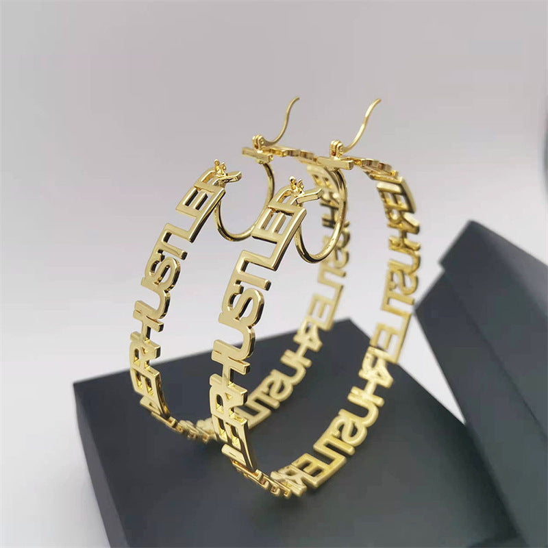 Creative Personalized Letter Circle Earring Earrings For Women