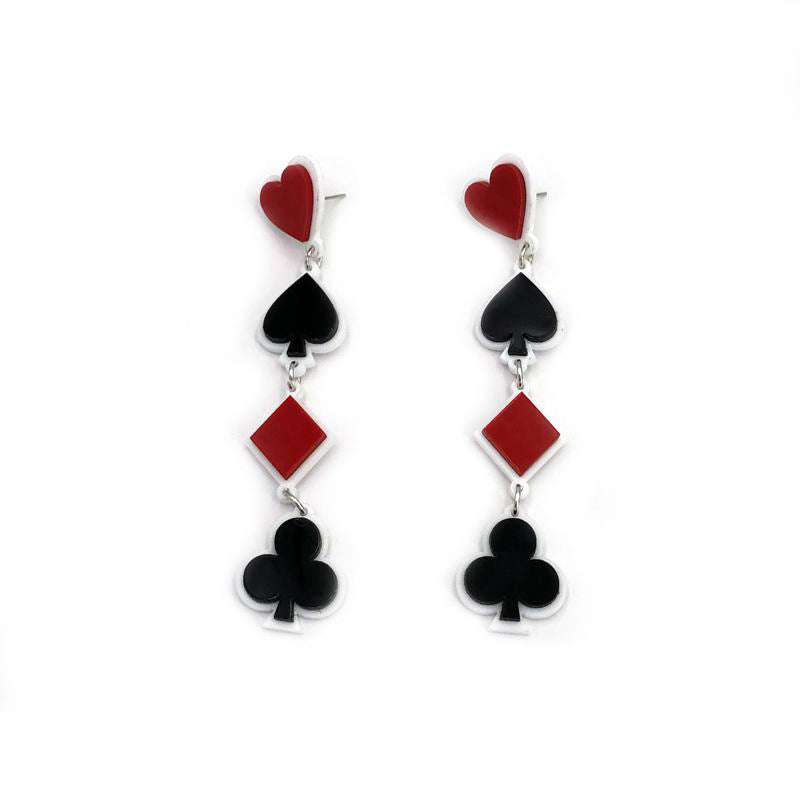 Acrylic Poker Earrings Long Earring Pendant For Ladies Peach Heart