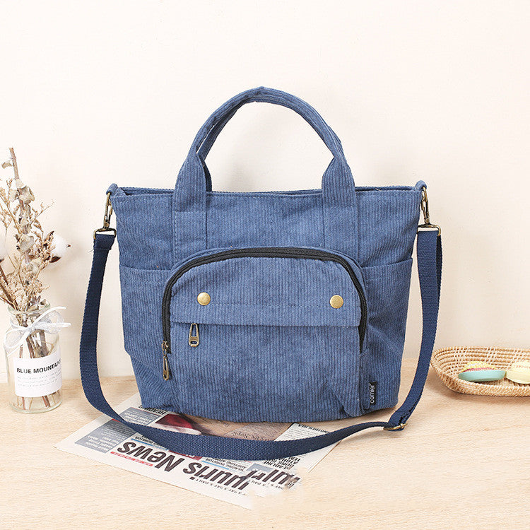 Corduroy New Simple And Versatile Portable Shoulder Bag