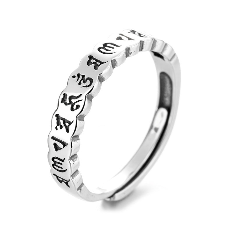 Sterling Silver Heart Sutra Rings For Men And Women