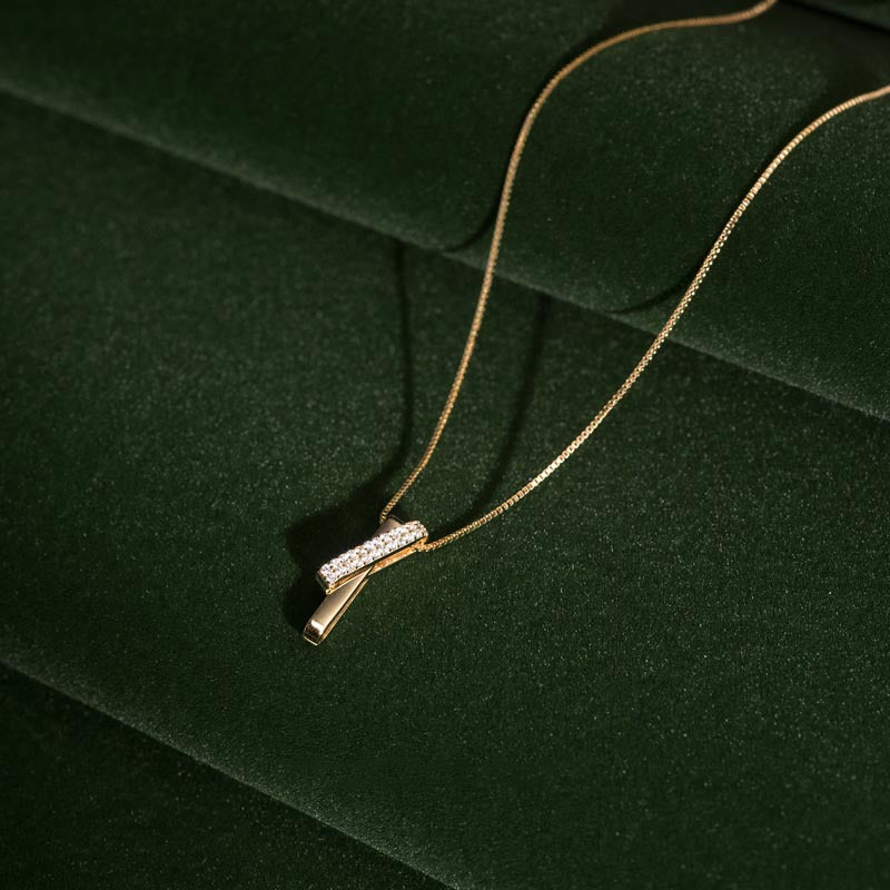 925 Silver Geometric Line Necklace Women