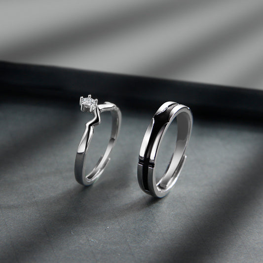 S925 Sterling Silver Pair Of Rings For Women And Men