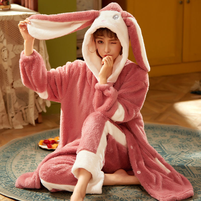 Sweet Fall Pajamas  Flannel Nightgown Women