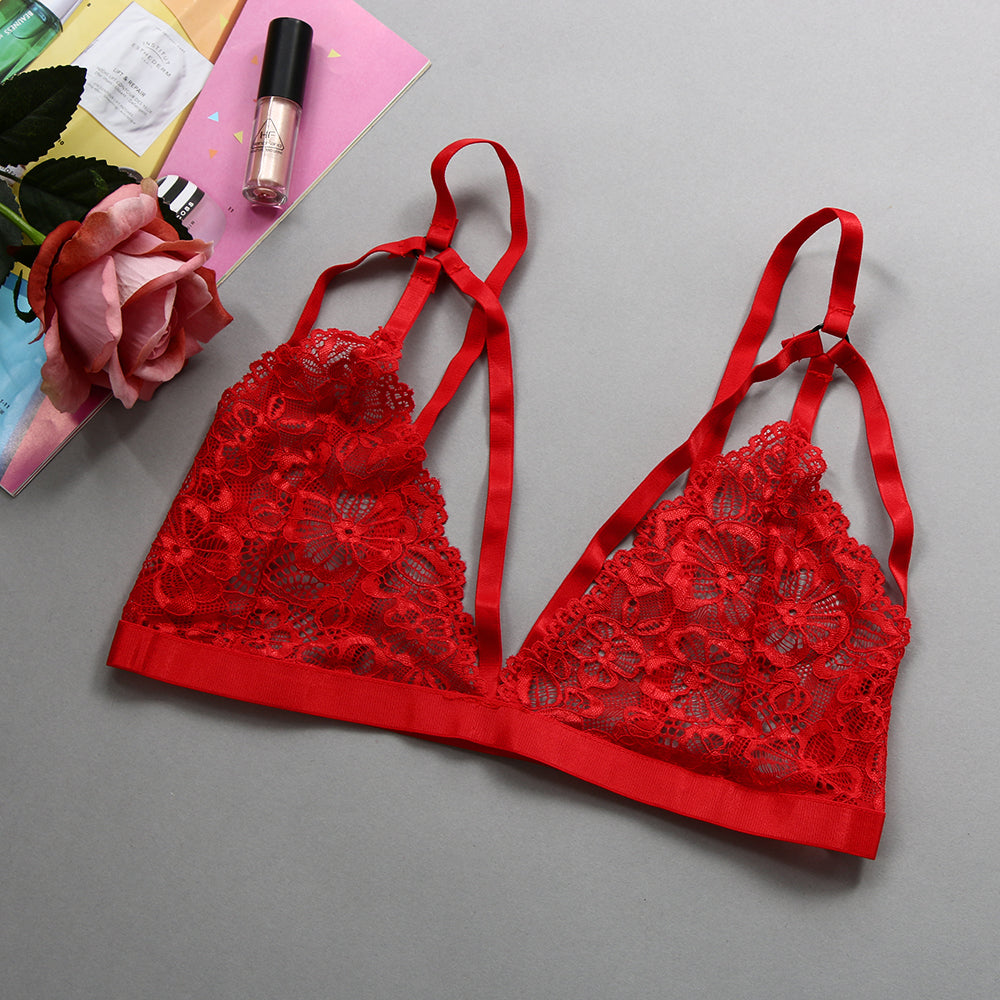 Lace sexy adjustable three-point bra