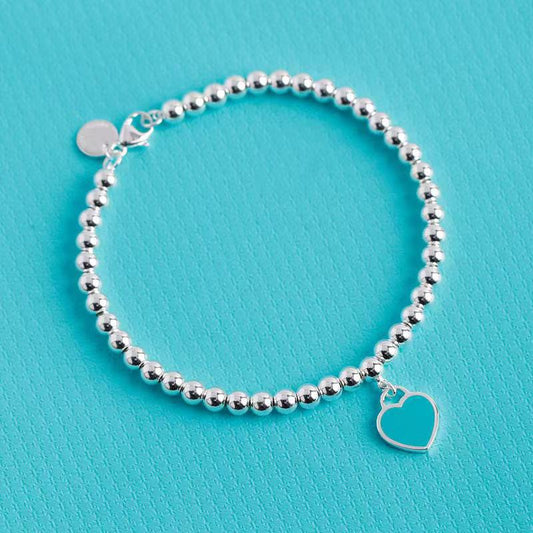 Double Heart Enamel Heart Pendant Bracelet Women