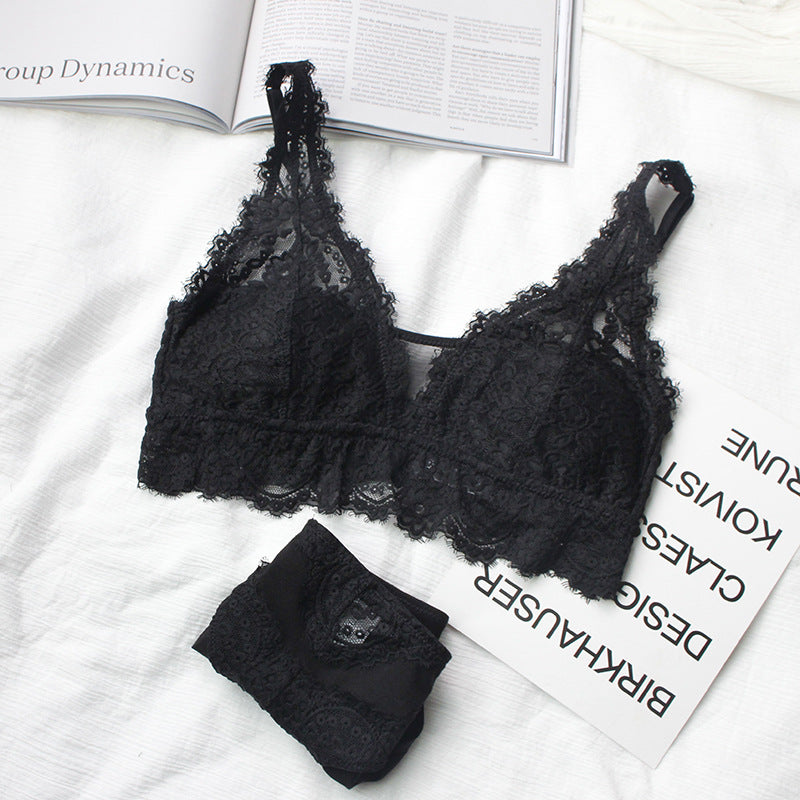 Lace Fashion Bra Set Sexy Gathering French Lingerie